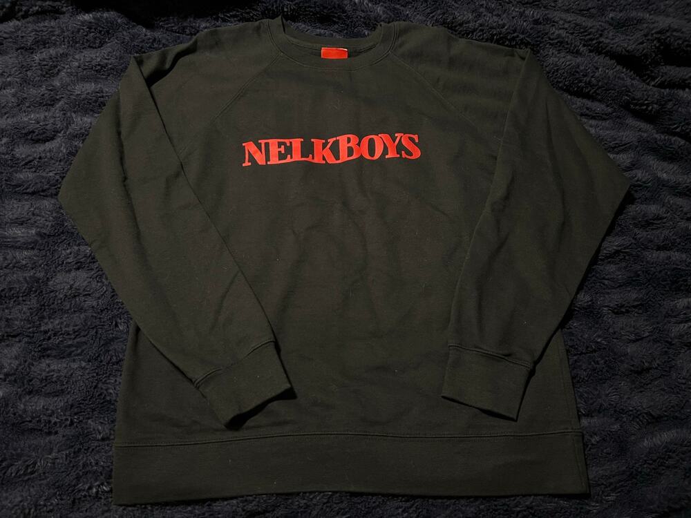 NELK Boys Full Send Sweatshirt Men’s L Black Crewneck Streetwear NWOT